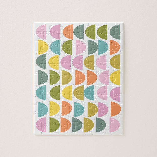 Modern Geometric Pattern in Cute Spring Colours Jigsaw Puzzle (Vertical)