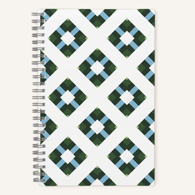 Modern Geometric Pattern in Nature-Inspired Colour Notebook (Front)