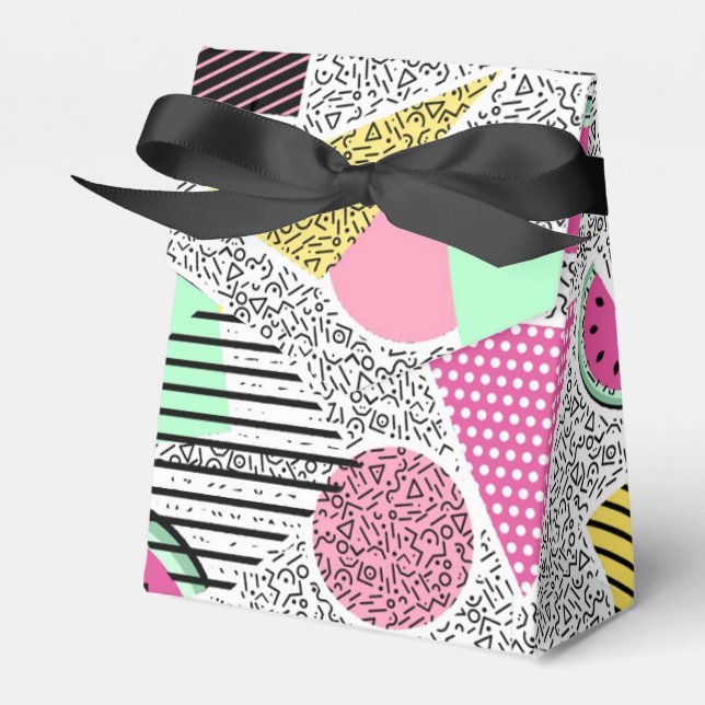 Modern geometric pattern Memphis patterns inspired Favour Box (Front Side)