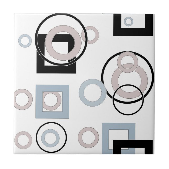 Modern geometric pattern multicolored tile (Front)