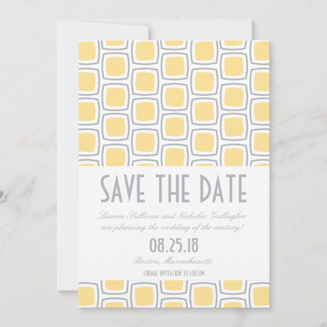 Modern Geometric Pattern Save the Date (Front)