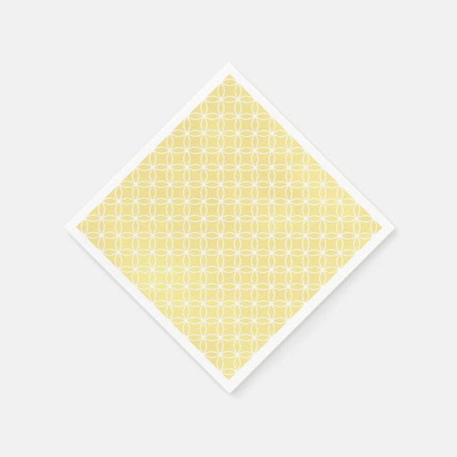 Modern Geometric Pattern Sunny Pastel Yellow Napkin (Corner)