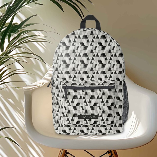 Modern Geometric Pattern with Metallic Accents Printed Backpack (Creator Uploaded)