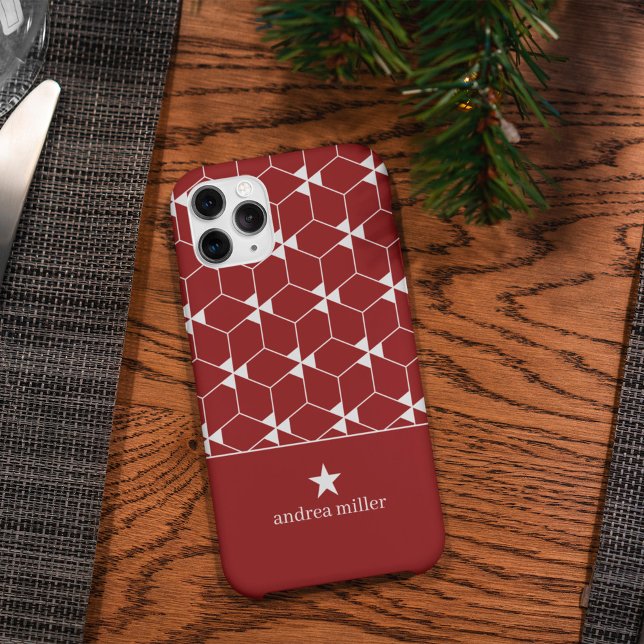 Modern geometric pattern with star Monogram Case-Mate iPhone Case (Creator Uploaded)