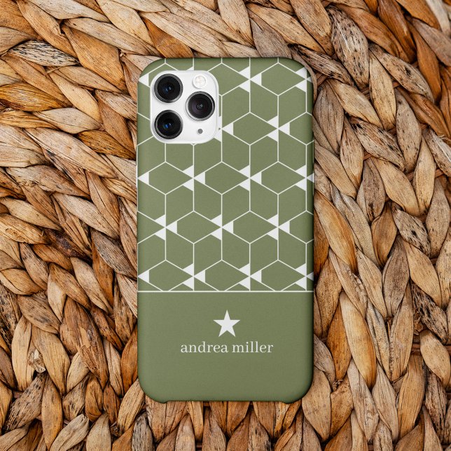 Modern geometric pattern with star Monogram Case-Mate iPhone Case (Creator Uploaded)