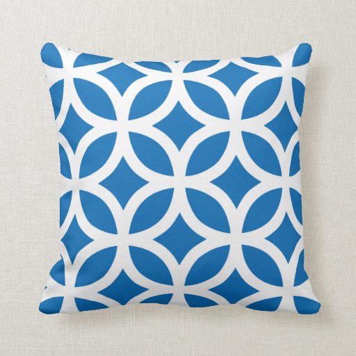 Image of Modern Geometric Pillow in Dazzling Blue