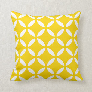 Modern Geometric Pillow in Freesia Yellow