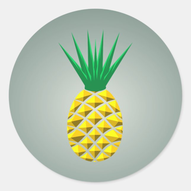 Modern Geometric Pineapple Classic Round Sticker (Front)