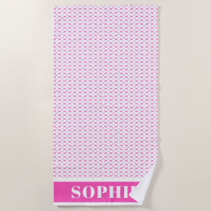 Modern Geometric Pink Circles Baby Kids  Beach Towel