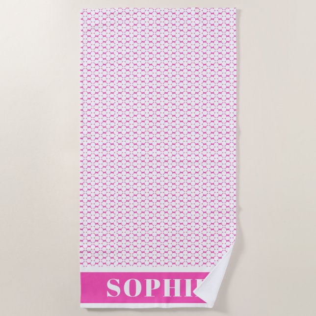 Modern Geometric Pink Circles Baby Kids  Beach Towel (Front)