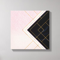 Modern Geometric Pink Gold Strokes Design