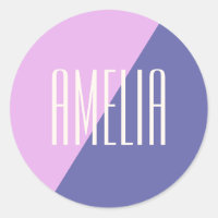 Modern Geometric Pink Purple Personalised Name