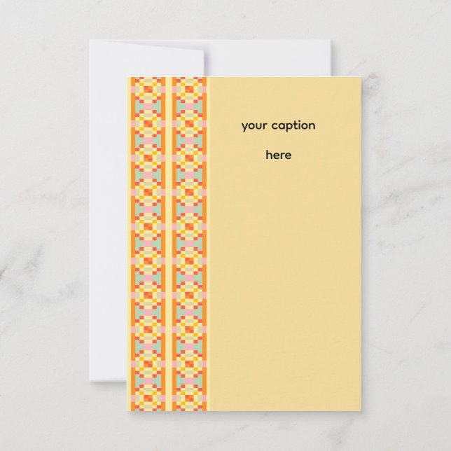 Modern Geometric Pixel Art Seamless Pattern  Thank You Card (Back)