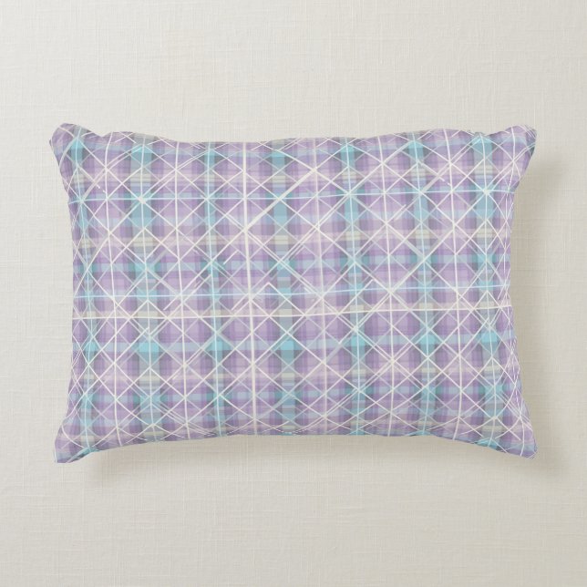Modern Geometric Plaid Pattern Decorative Cushion (Front)