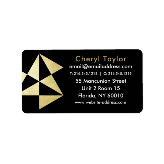 Modern Geometric Professional Realtor Consultant Address Label