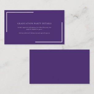 Modern Geometric Purple Graduation Party Enclosure Card