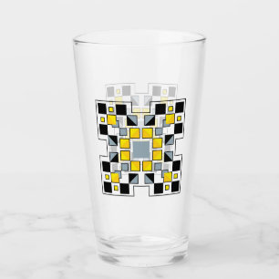 Modern Geometric Quilt Pattern Art Glass