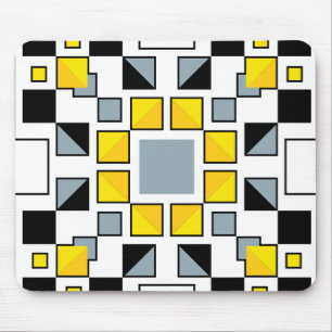 Modern Geometric Quilt Pattern Art Mouse Mat