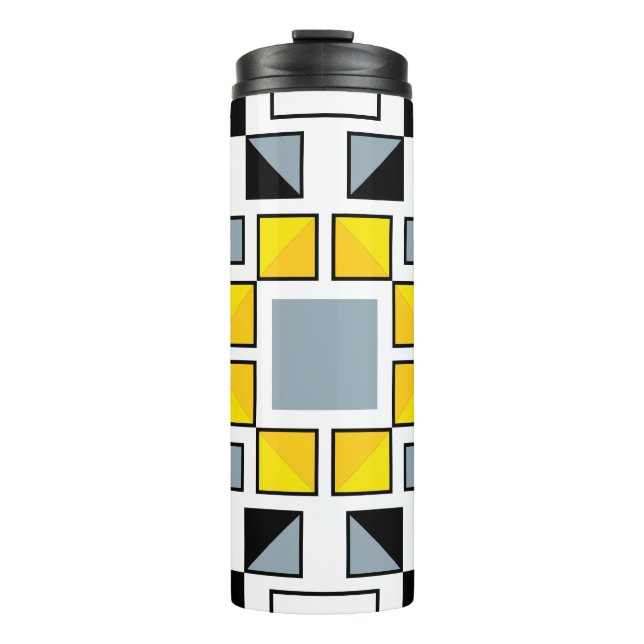 Modern Geometric Quilt Pattern Art  Thermal Tumbler (Front)