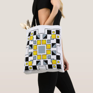 Modern Geometric Quilt Pattern Art Tote Bag