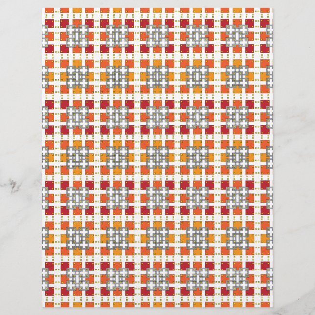 Modern geometric red Amber squares pattern (Front)