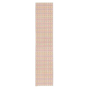 Modern geometric red Amber squares pattern Short Table Runner