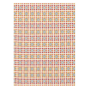 Modern geometric red Amber squares pattern Tablecloth