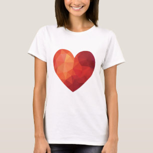 Modern geometric red heart T-Shirt