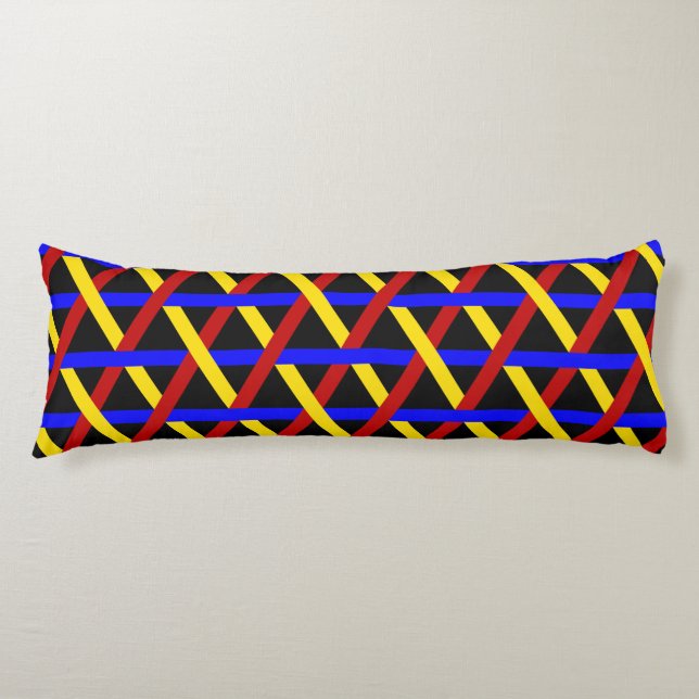 Modern Geometric Retro Hexagons Pattern Body Cushion (Front)