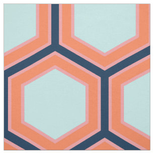Modern Geometric Retro HoneyComb Pattern #2 Fabric