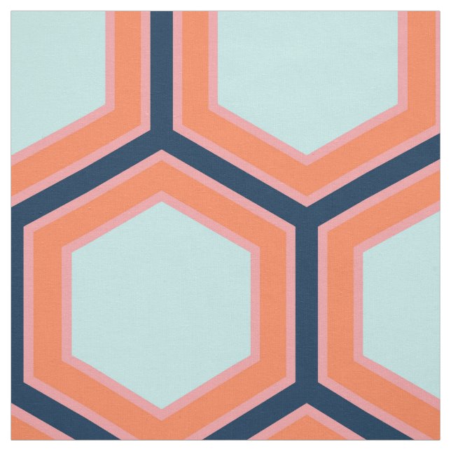 Modern Geometric Retro HoneyComb Pattern #2 Fabric (Swatch)
