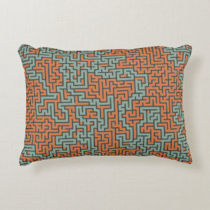 Modern Geometric Retro Maze Pattern Decorative Cushion