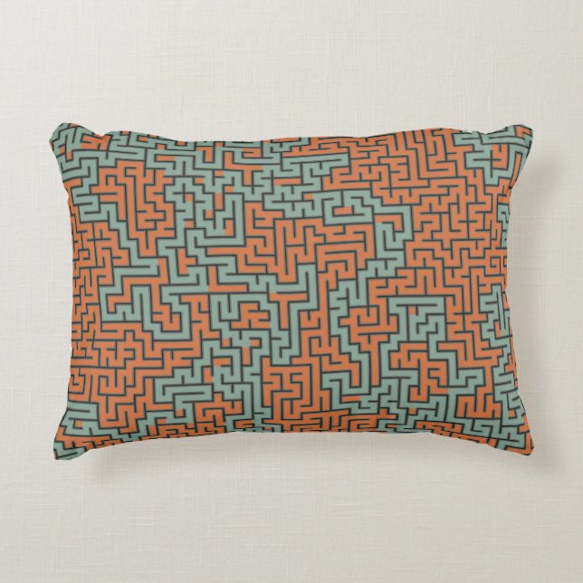 Modern Geometric Retro Maze Pattern Decorative Cushion (Front)