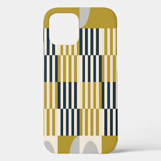 Modern geometric, retro Scandinavian pattern iPhone 12 Case