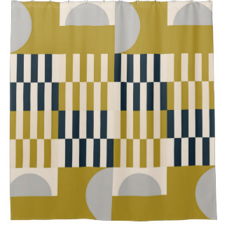 Modern geometric, retro Scandinavian pattern Shower Curtain