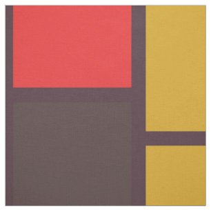 Modern Geometric Retro Squares Pattern Fabric