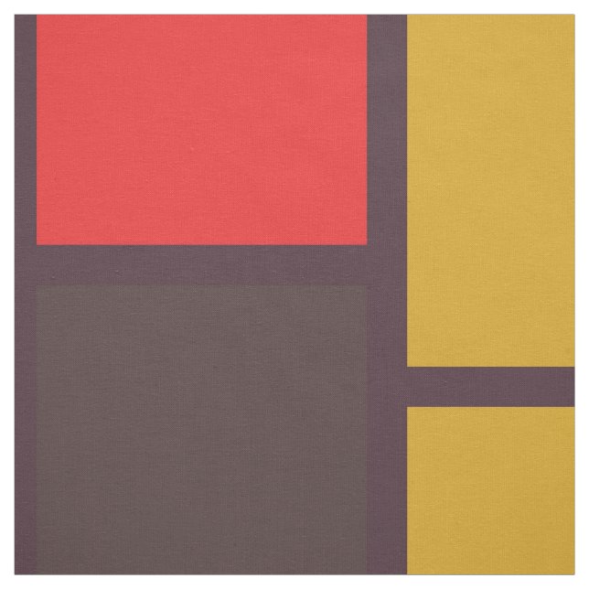 Modern Geometric Retro Squares Pattern Fabric (Swatch)