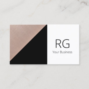 Modern Geometric Rose Gold and Black Personalised Business Card