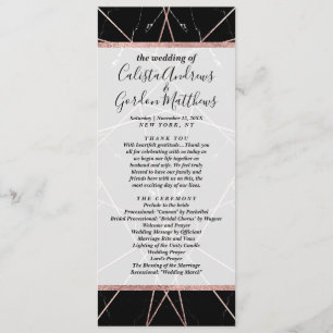 Modern Geometric Rose Gold Marble Triangles Programme