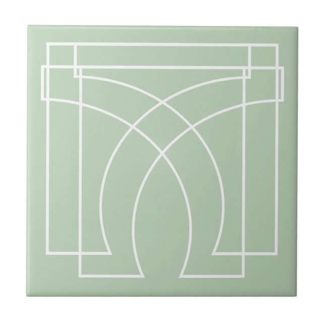 Modern Geometric Sage Green Tile (Front)