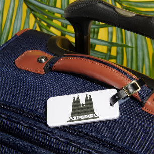 Modern Geometric Sagrada Familia Barcelona Skyline Luggage Tag