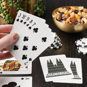 Modern Geometric Sagrada Familia Barcelona Skyline Playing Cards