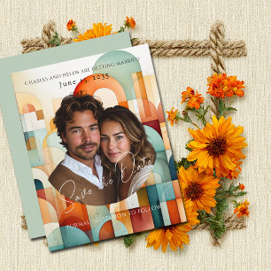 Modern Geometric Save the Date, Photo Magnet Save The Date