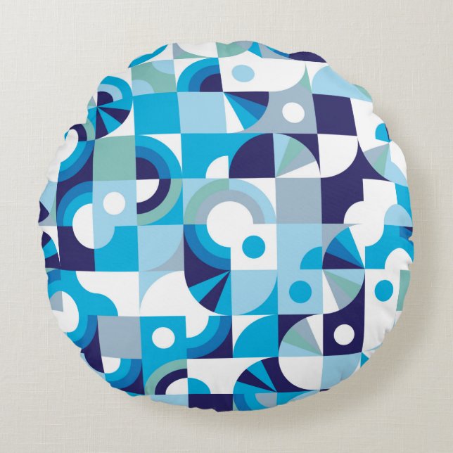 Modern geometric seamless pattern round cushion (Front)