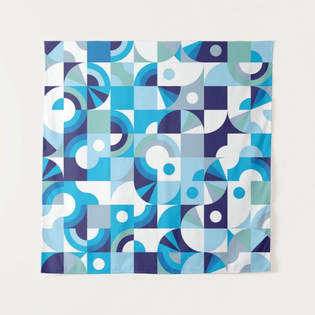 Modern geometric seamless pattern tapestry (Front)