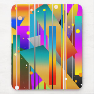 Modern Geometric Shapes Abstract Pattern  Mouse Mat