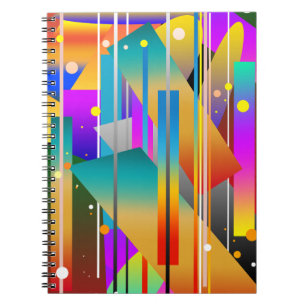 Modern Geometric Shapes Abstract Pattern Notebook