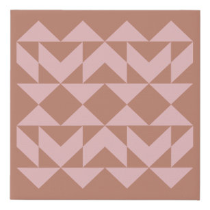 Modern Geometric Shapes Art   Blush and Terracotta Faux Canvas Print