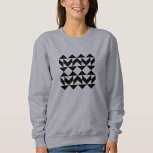 Modern Geometric Shapes Art in Black and White Sweatshirt