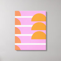 Modern Geometric Shapes Art Pink and Orange